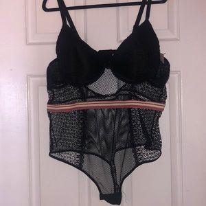 Lace Crochet Fishnet Plus Size Bodysuit